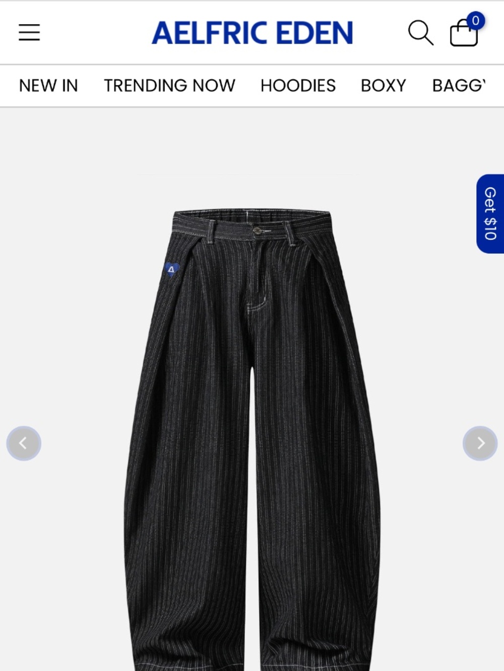 Aelfric Eden Baggy pinstriped jeans/pants Medium new never worn with tags